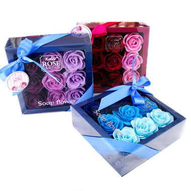 9Pcs Colorful Rose Flower Scented Soap