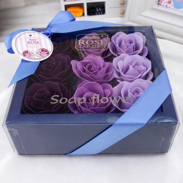 9Pcs Colorful Rose Flower Scented Soap