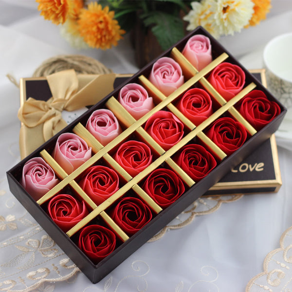 Scented Rose Flower Soap Gift Box